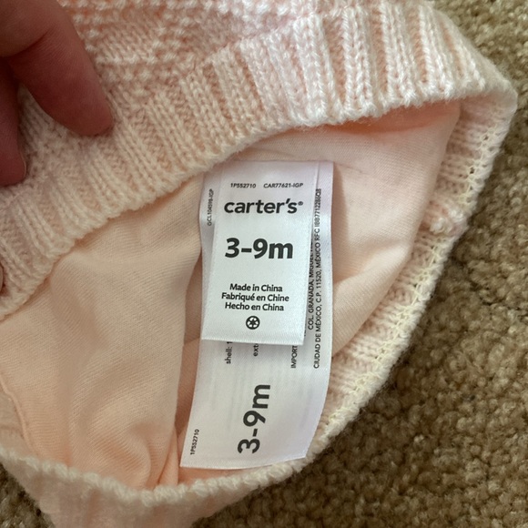 10/$25 Carter’s Lined Pink Bear Hat - 3-9m - Picture 2 of 3